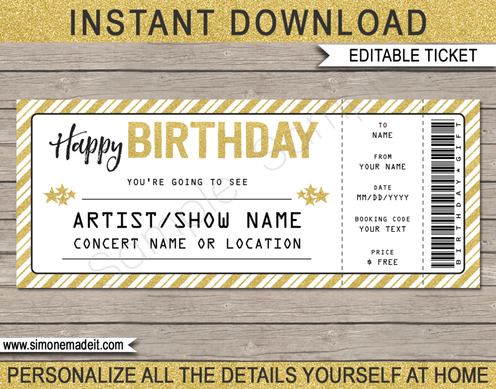 Free Editable Concert Ticket Template Pdf