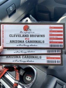 Cleveland Browns Game Tickets Gift Idea - DIY Editable & Printable Template