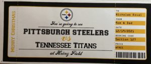 Pittsburgh Steelers Gift Vouchers