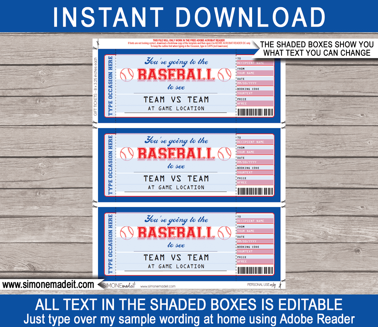 editable baseball ticket template