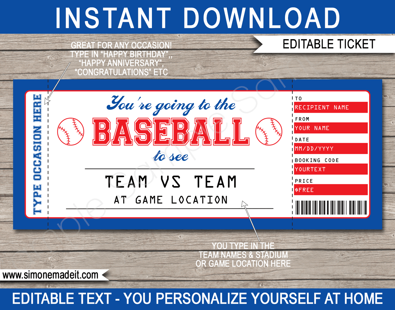 free printable baseball ticket template