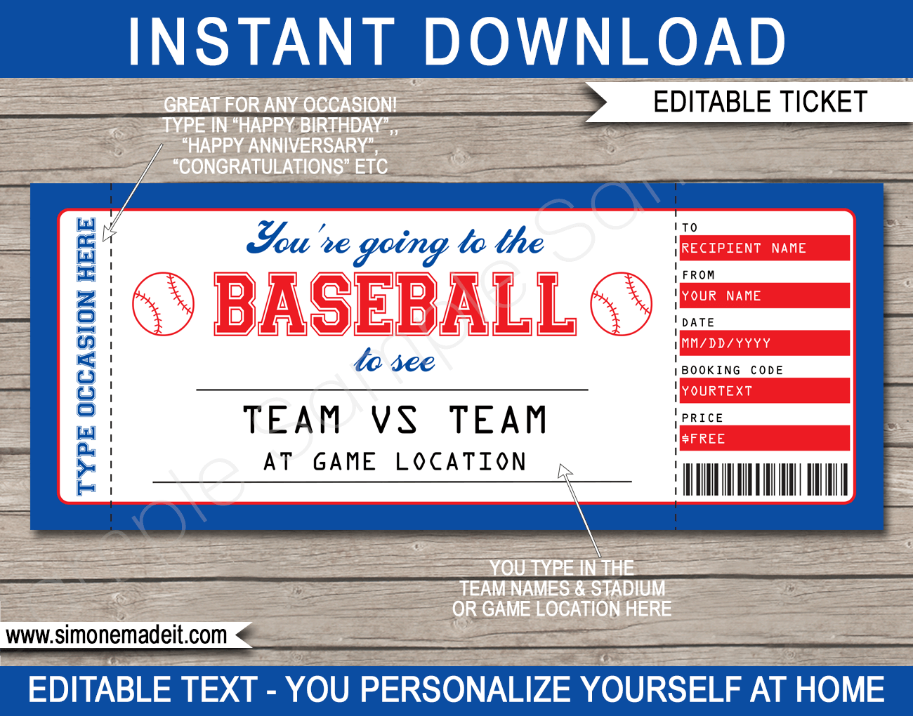 Free Baseball Gift Certificate Template