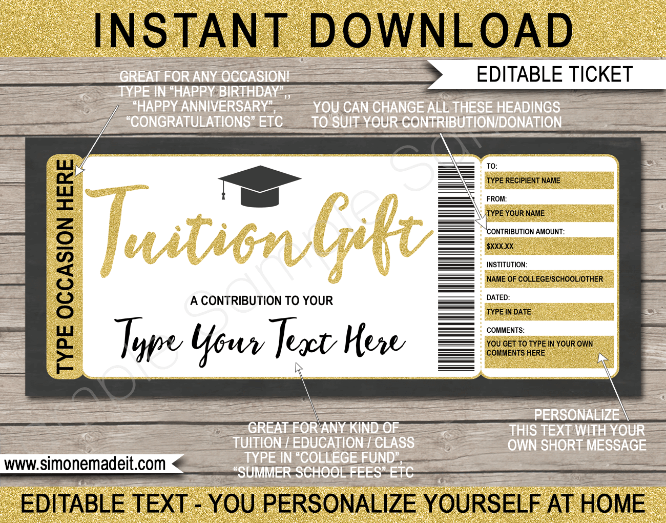 Any Occasion Tuition Gift Certificate Regarding Graduation Gift Certificate Template Free