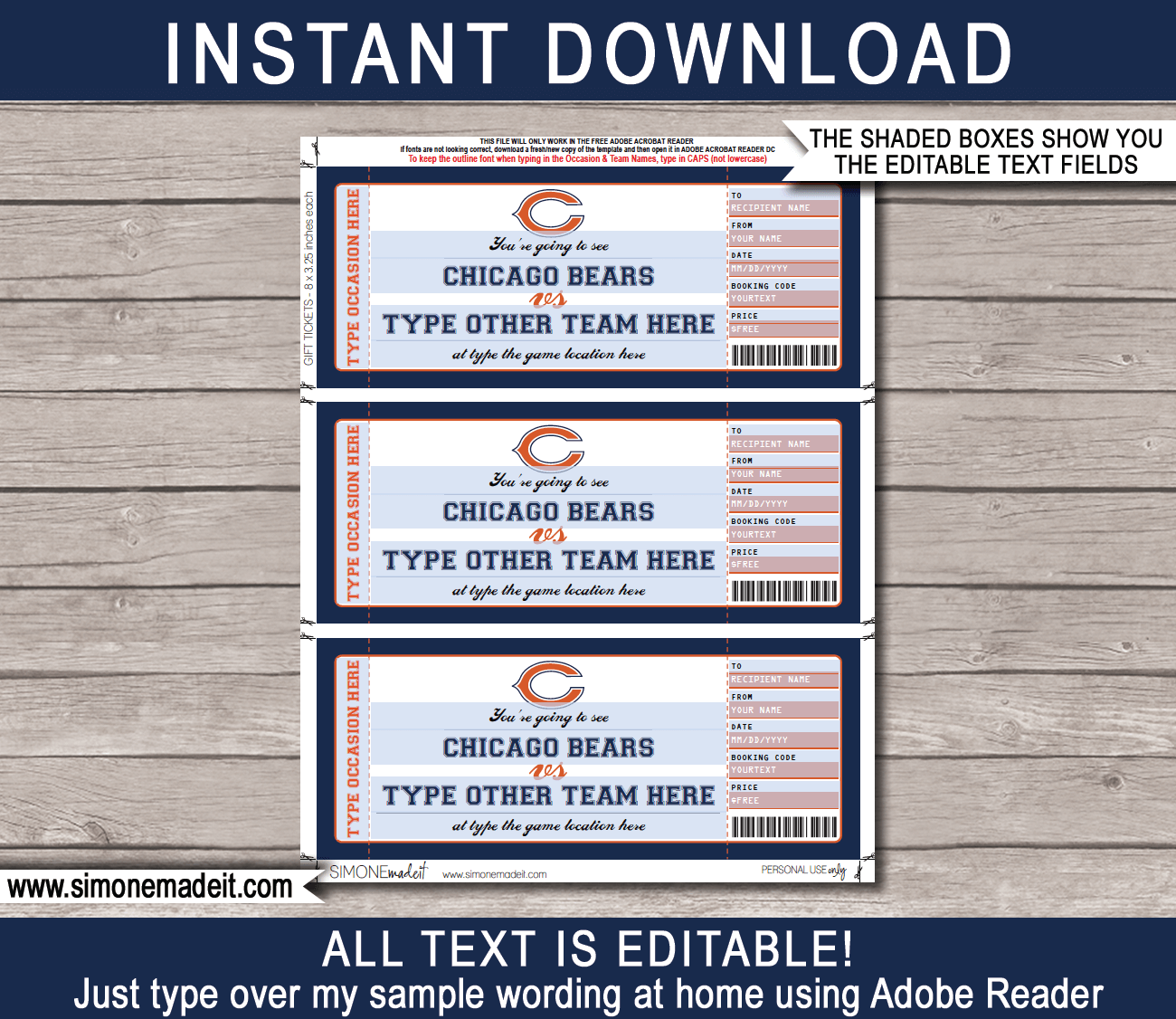 my chicago bears tickets