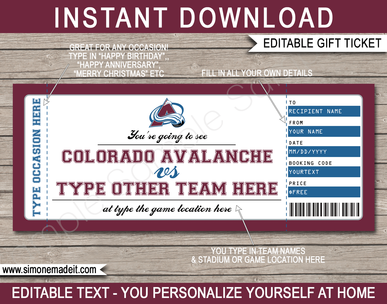 Tickets, Colorado Avalanche