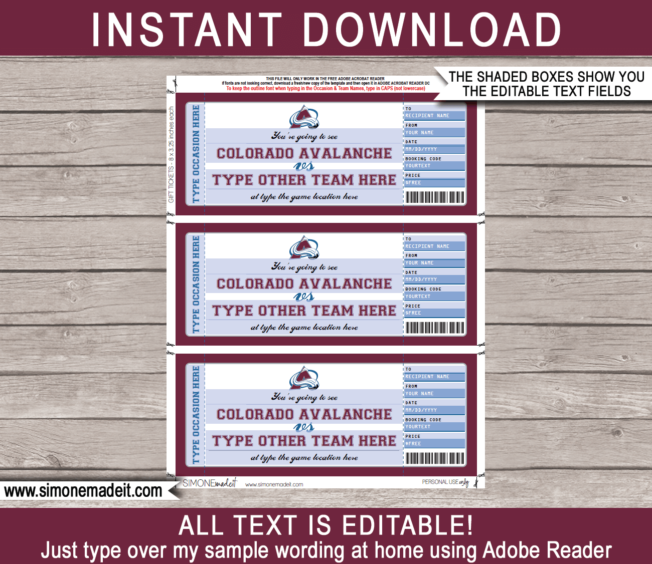 Colorado Avalanche Tickets, No Service Fees