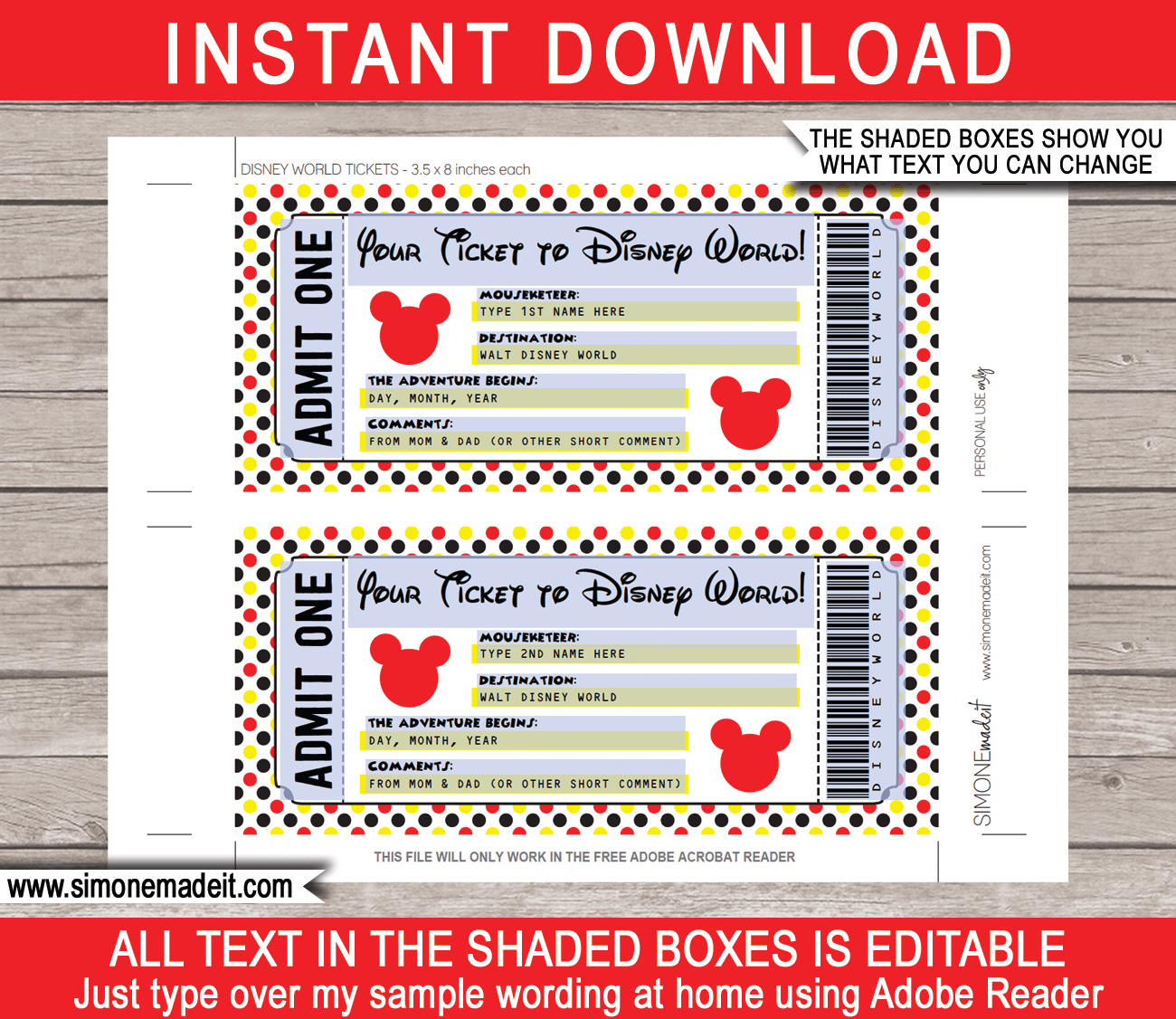 Free Printable Disney Ticket Template Printable Templates