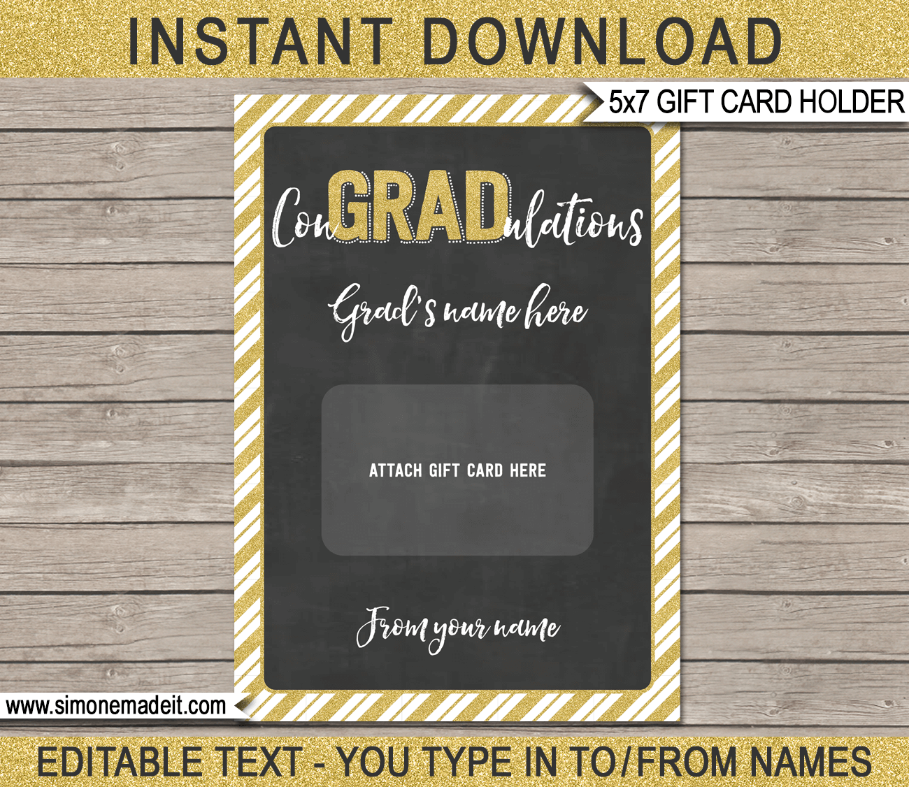 Printable Graduation Gift Card Holder Template  Custom Graduation Throughout Graduation Gift Certificate Template Free