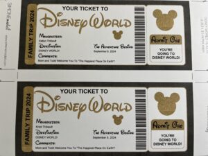 Disney World Gift Tickets Idea for kids Christmas Gift