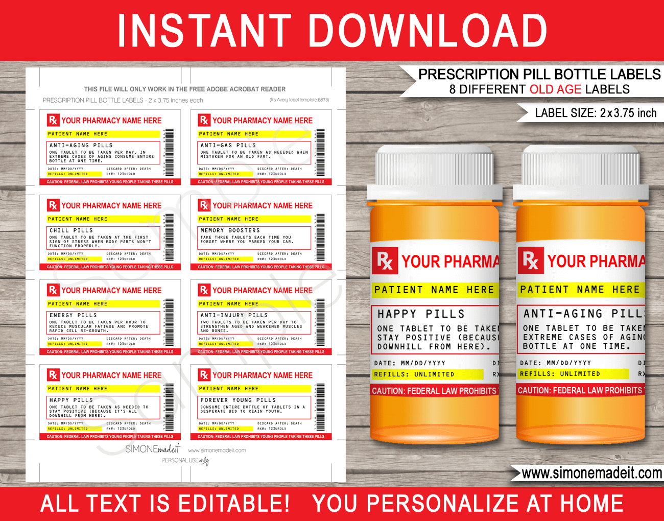 Free Printable Candy Prescription Labels