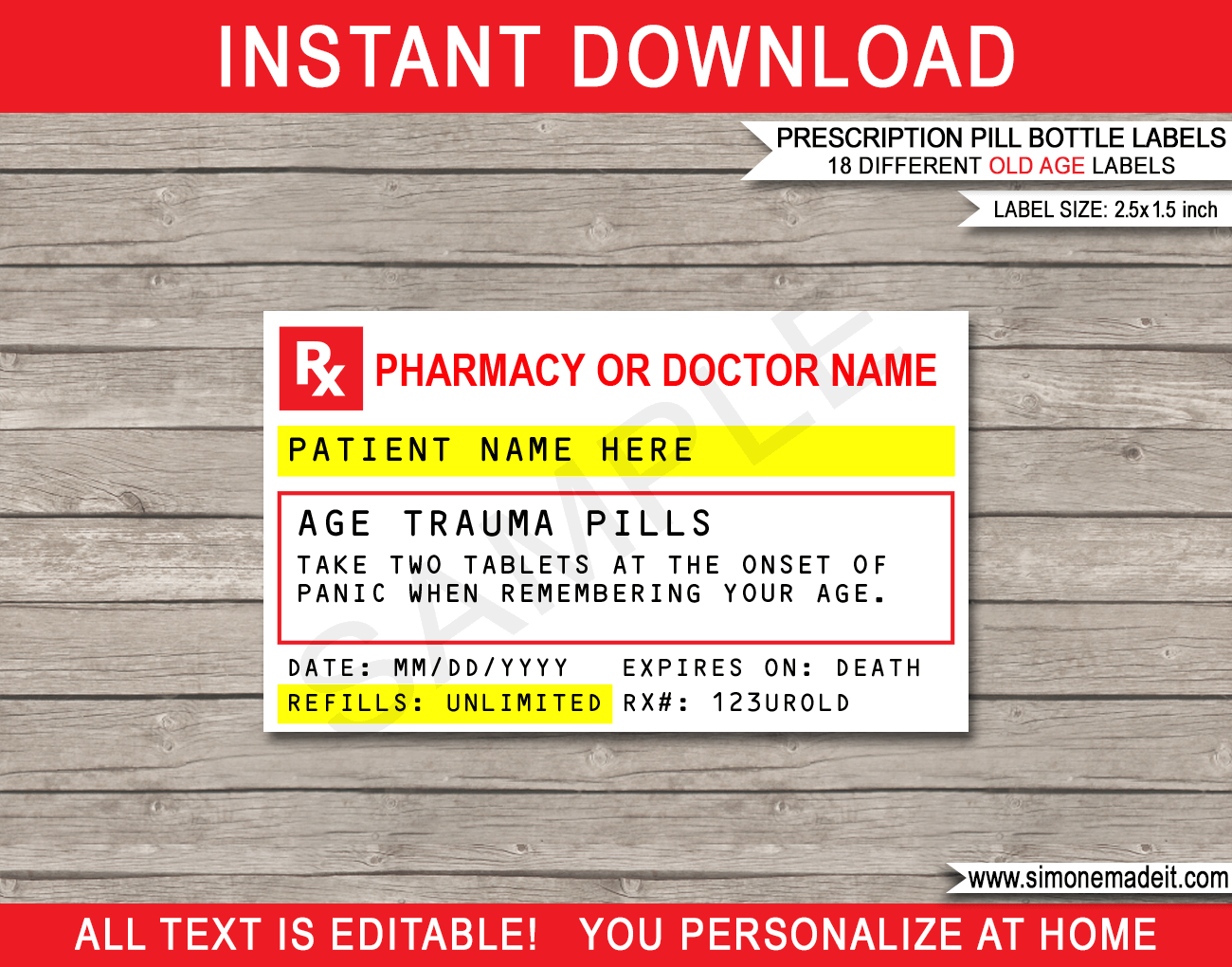 Rx Pill Bottle Label Template