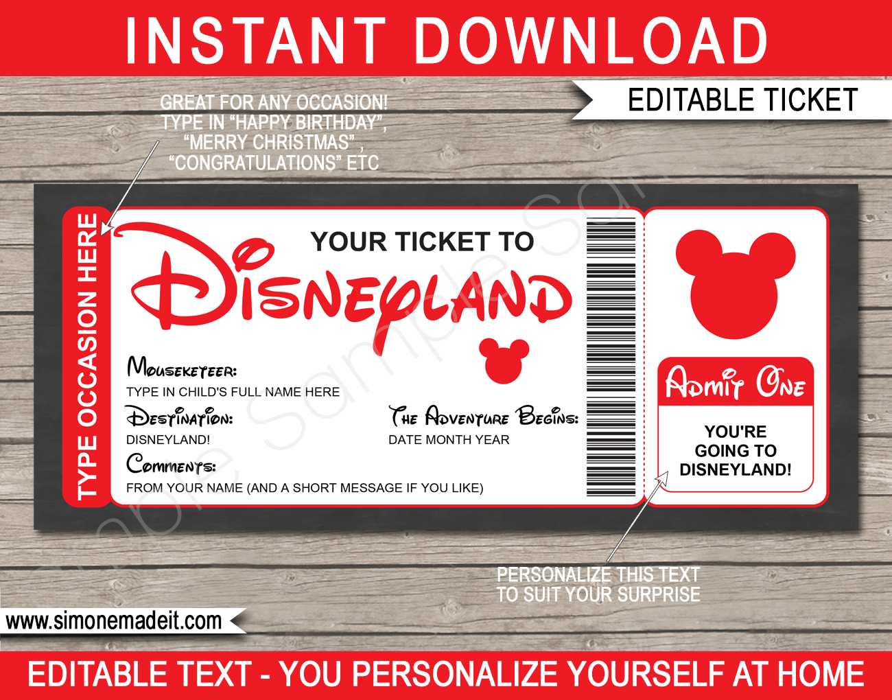 Template Free Printable Surprise Disney Tickets Printable Templates
