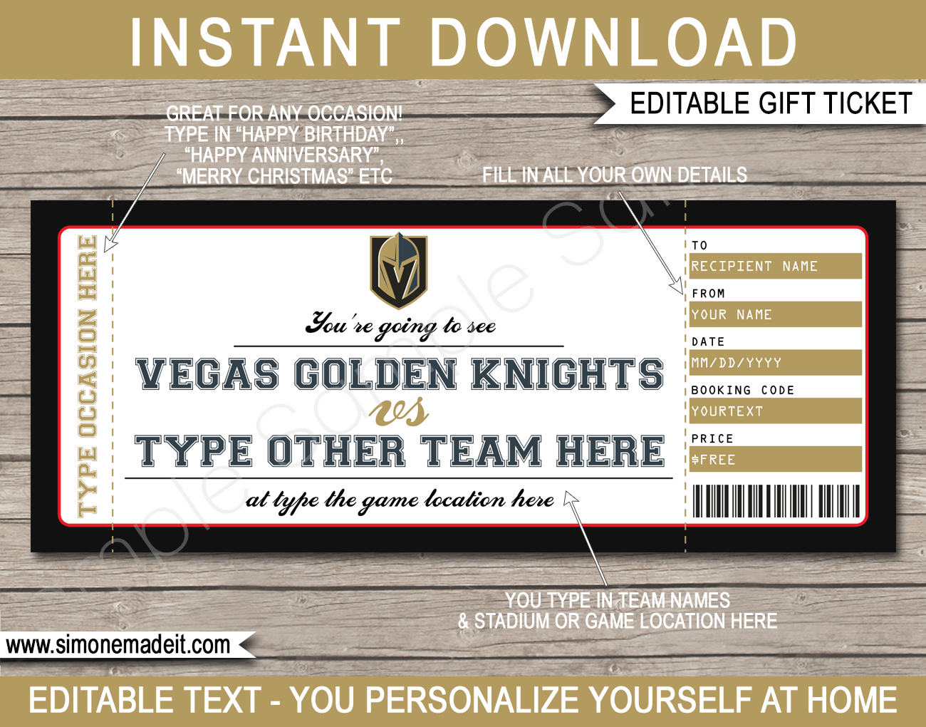 Tickets, Vegas Golden Knights