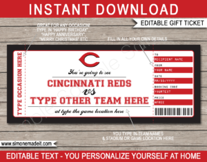 chicago cubs game ticket gift voucher printable surprise baseball tickets