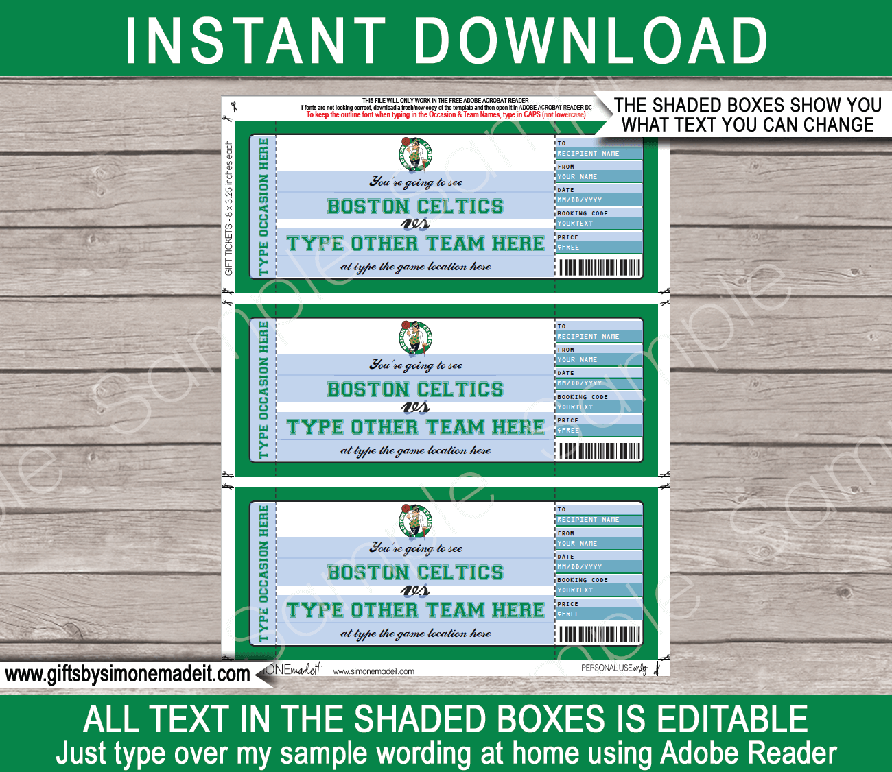 Christmas Basketball Ticket Gift Template - Printable Surprise Ticket to a  Basketball Game Voucher Certificate - INSTANT DOWNLOAD - EDITABLE