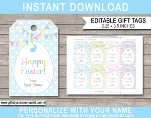 Printable Easter Gift Tags Template | Personalized Last Minute Easter Treat Tags | Last Minute Easter Basket Gifts | DIY Editable Template | INSTANT DOWNLOAD via giftsbysimonemadeit.com