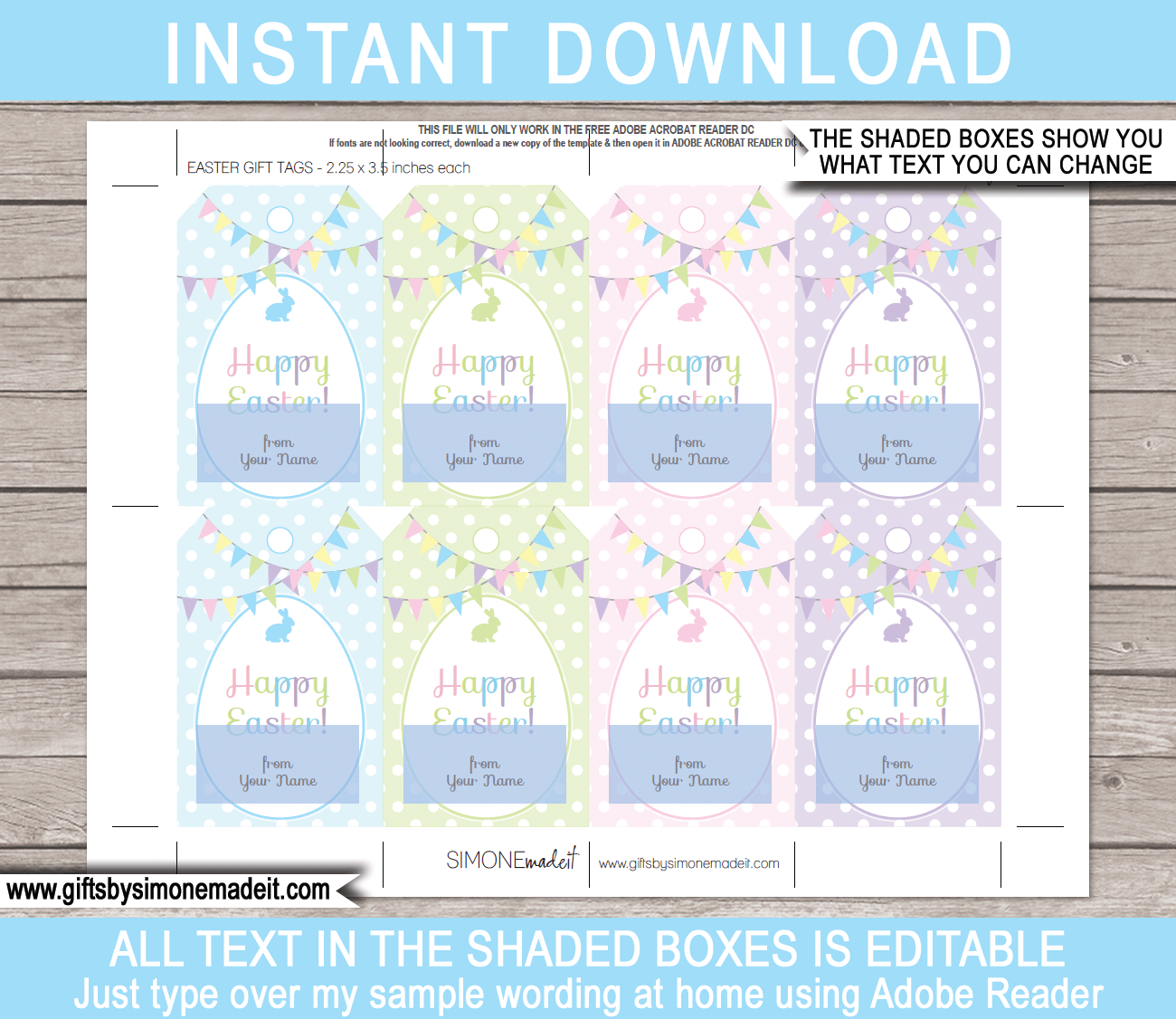 Printable Easter Gift s Template Personalized Last Minute Easter Treat s