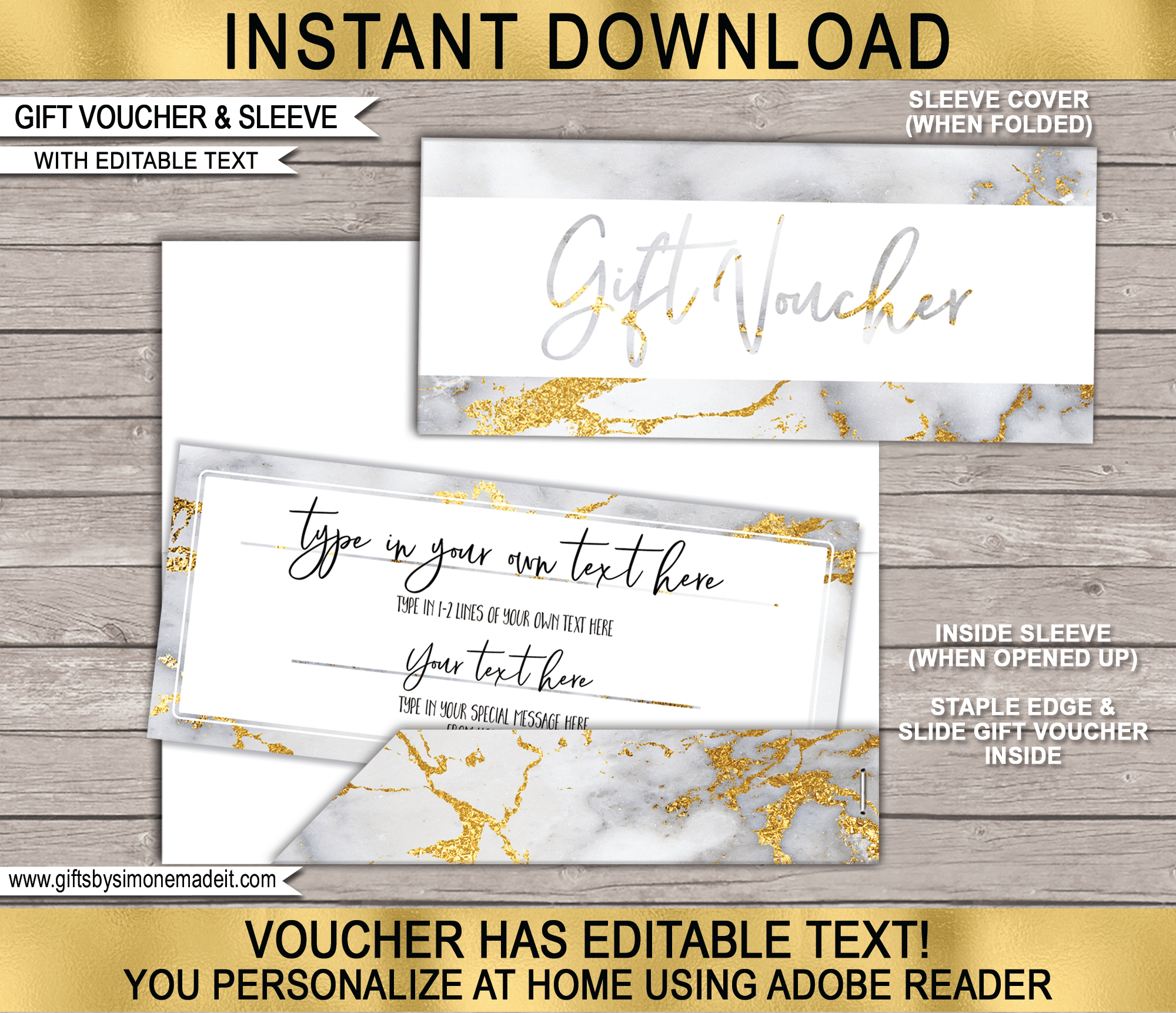 Printable Gift Voucher Template  Gift Certificate  Custom Gift Idea With Graduation Gift Certificate Template Free