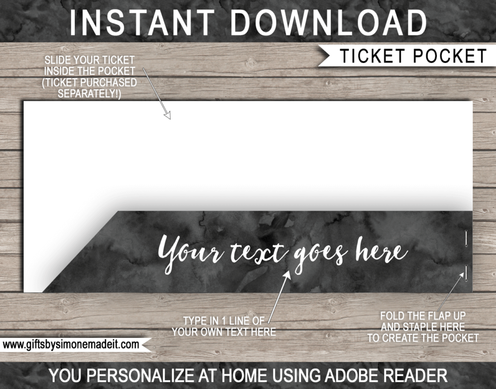 Printable Gift Voucher Pocket Sleeve Template | Printable Envelope / Holder | DIY Editable Text | INSTANT DOWNLOAD via gftsbysimonemadeit.com