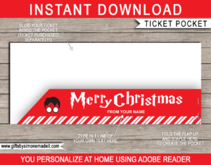 Christmas Harry Potter Ticket Sleeve Template | Gift Voucher Pocket | Envelope Holder | INSTANT DOWNLOAD via giftsbysimonemadeit.com