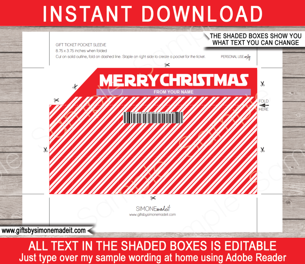 Christmas Star Wars Ticket Sleeve Template | Gift Voucher Pocket | Envelope Holder | INSTANT DOWNLOAD via giftsbysimonemadeit.com