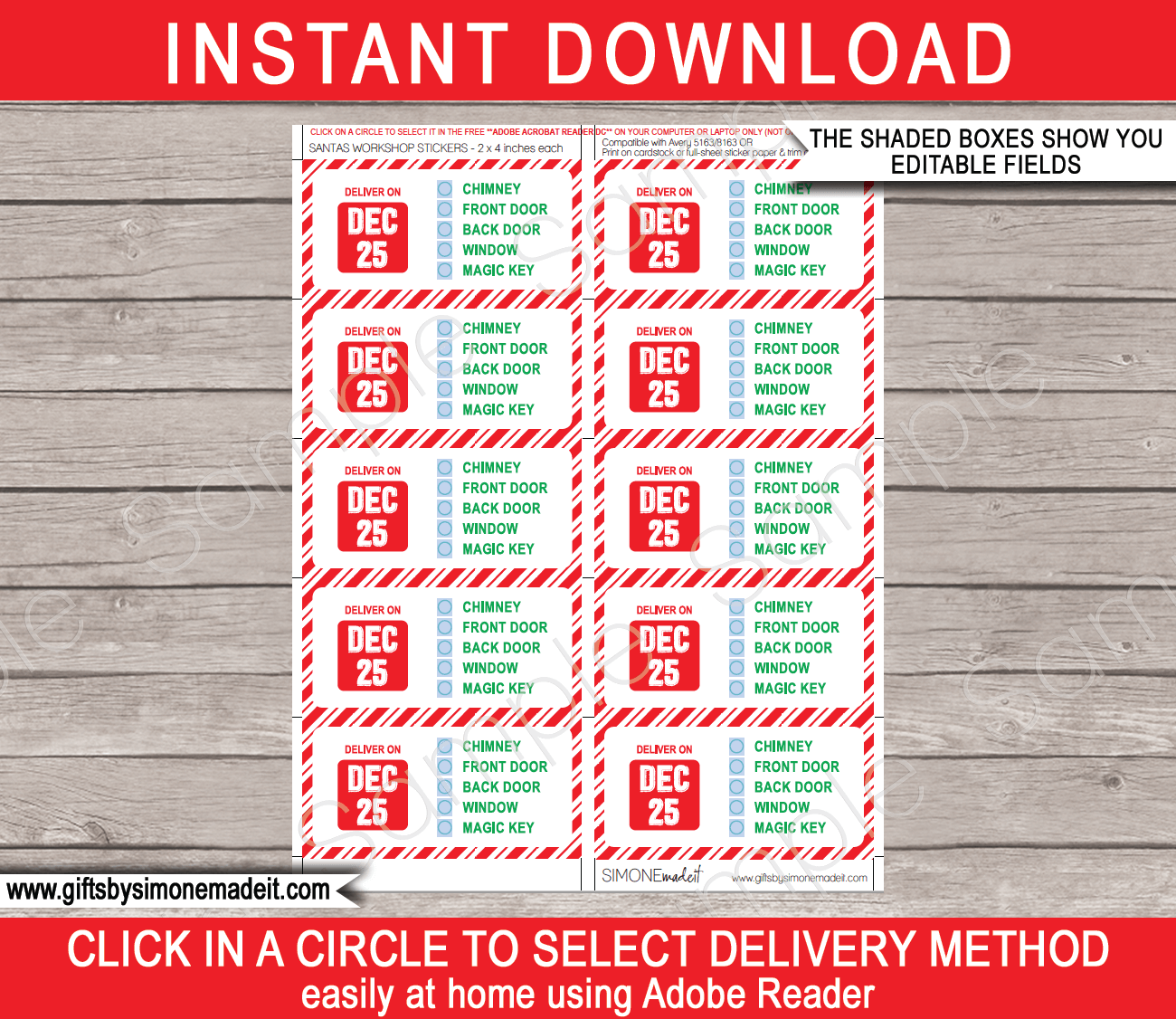 Mail from Santa Gift Stickers Template | North Pole Address ...