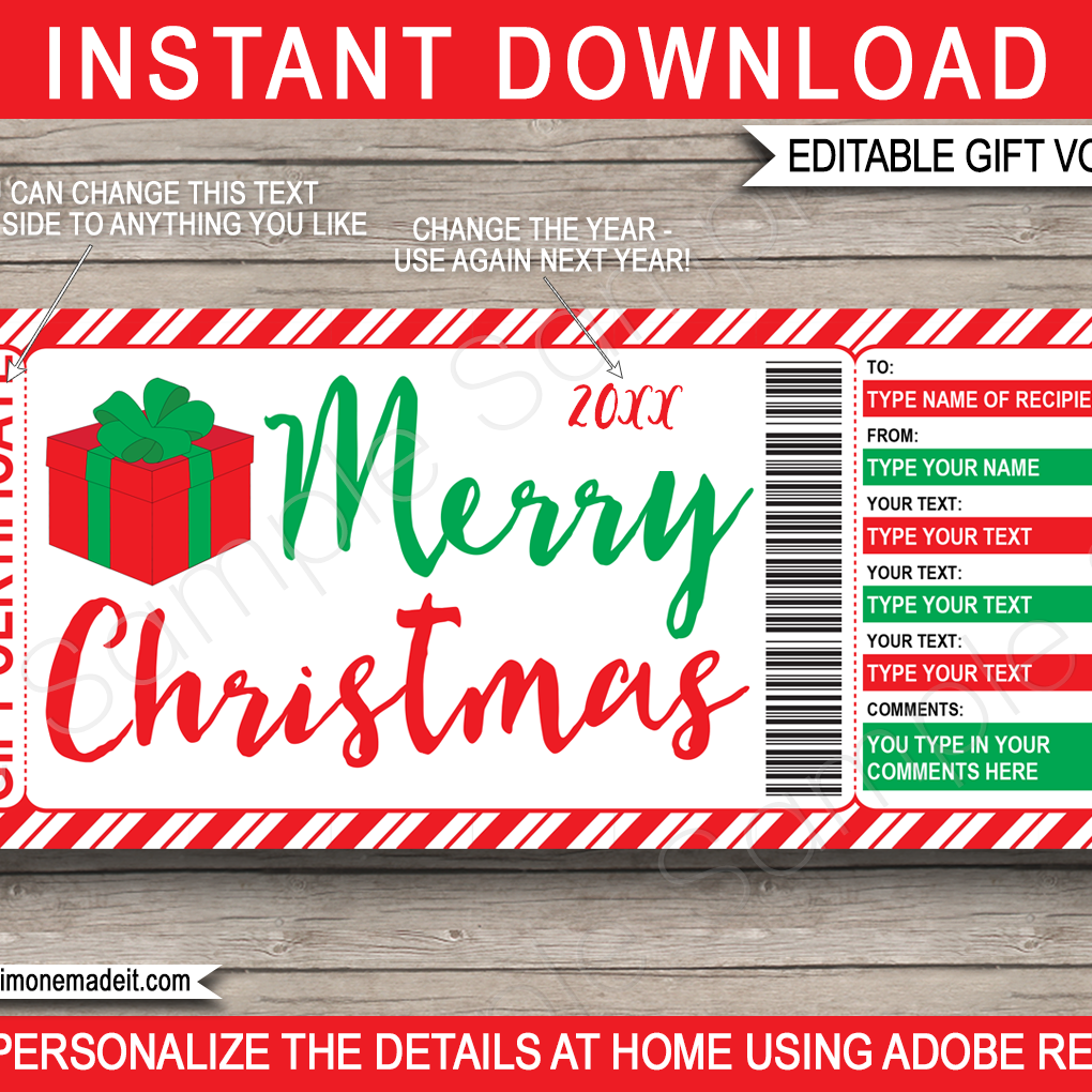 Christmas Gift Certificate Printable Free Christmas Gift Certificate Printable Free