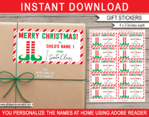 Printable Christmas Gift Tags, Christmas Labels, Red and Green Christmas  Tags