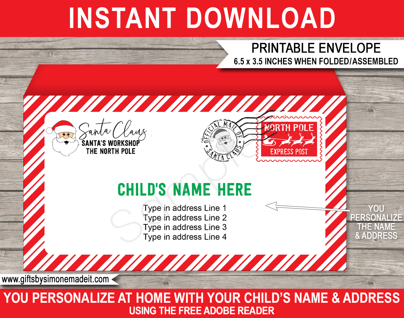 Free Letter From Santa Envelope Template Printable Templates