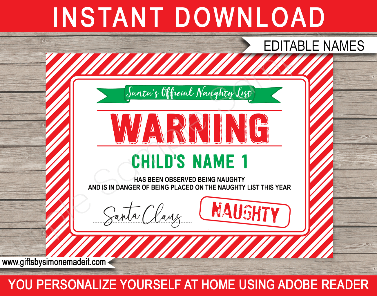 Naughty List Warning | Digital Download