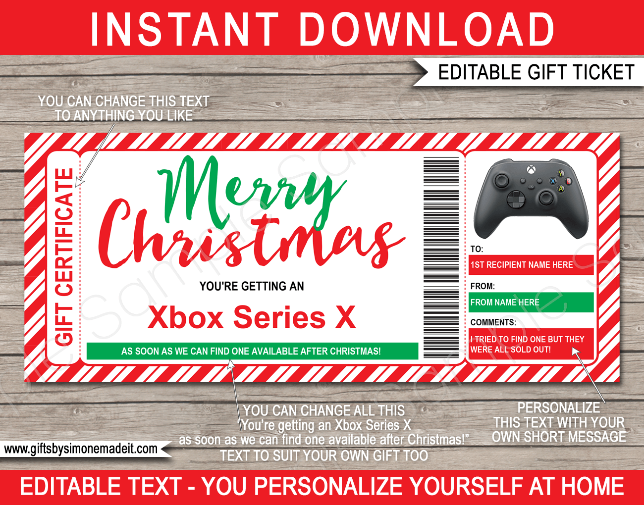 Free Printable Xbox Gift Card Template