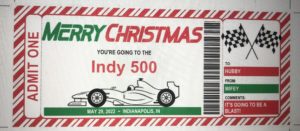 Christmas Formula 1 Ticket template