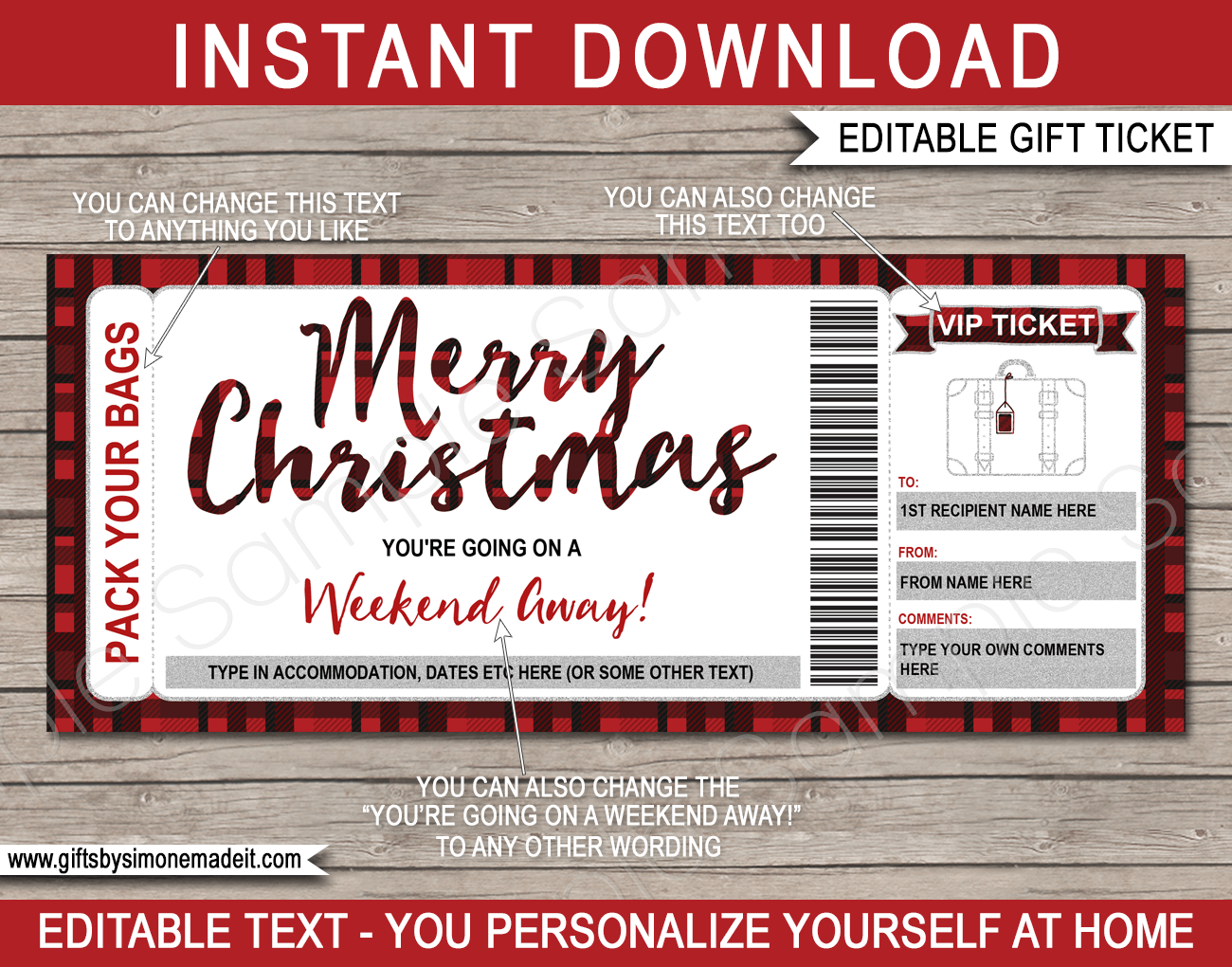 Tattoo Ticket Gift Certificate Personalised Coupon (Instant