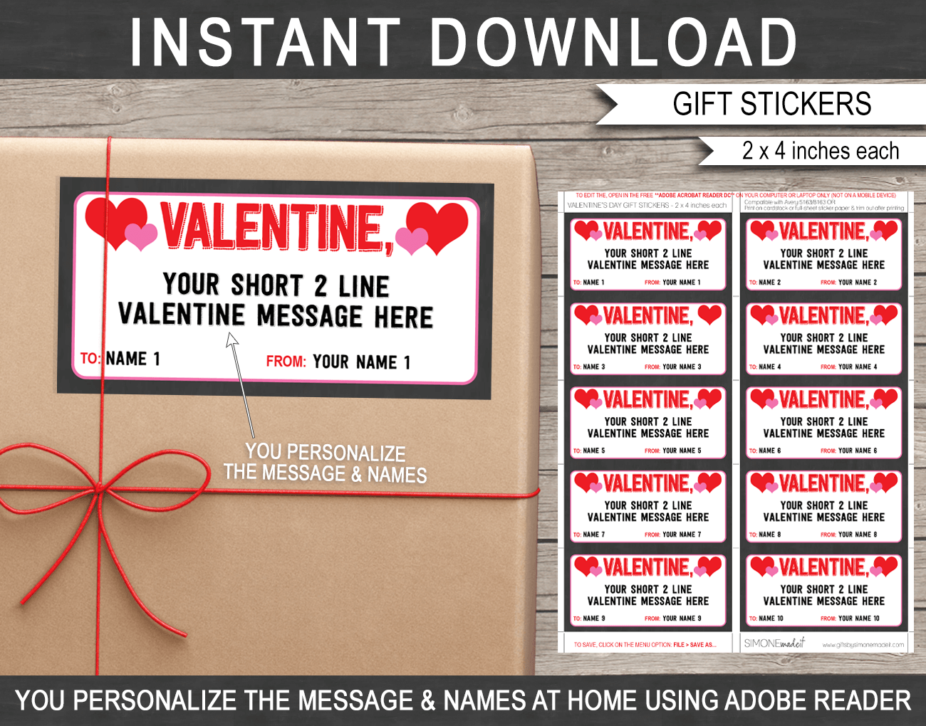 Valentines Day Gift Tags Printable Graphic by Happy Printables