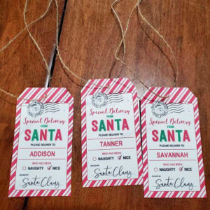 Printable Gift Tags from Santa Claus