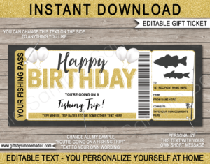 Birthday Fishing Trip Ticket Gift Voucher