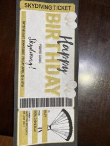 Birthday Skydiving Ticket Template