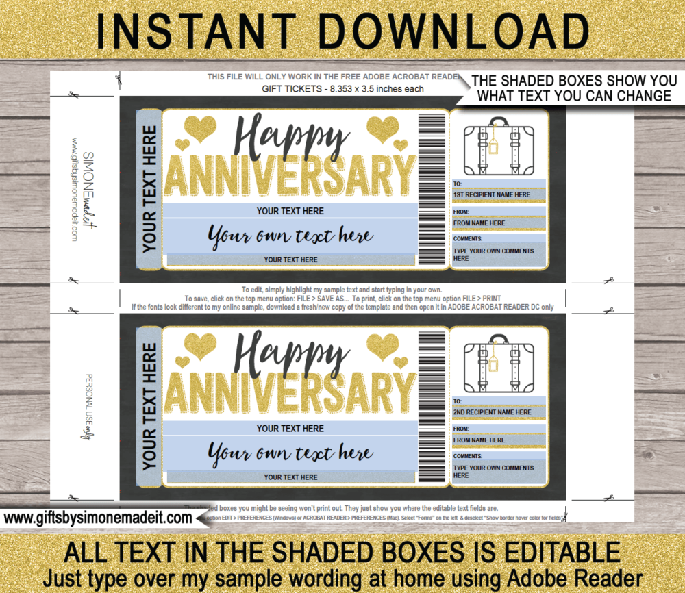 Printable Weekend Away Voucher Template