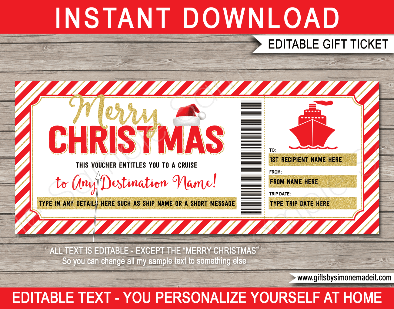 christmas travel voucher template