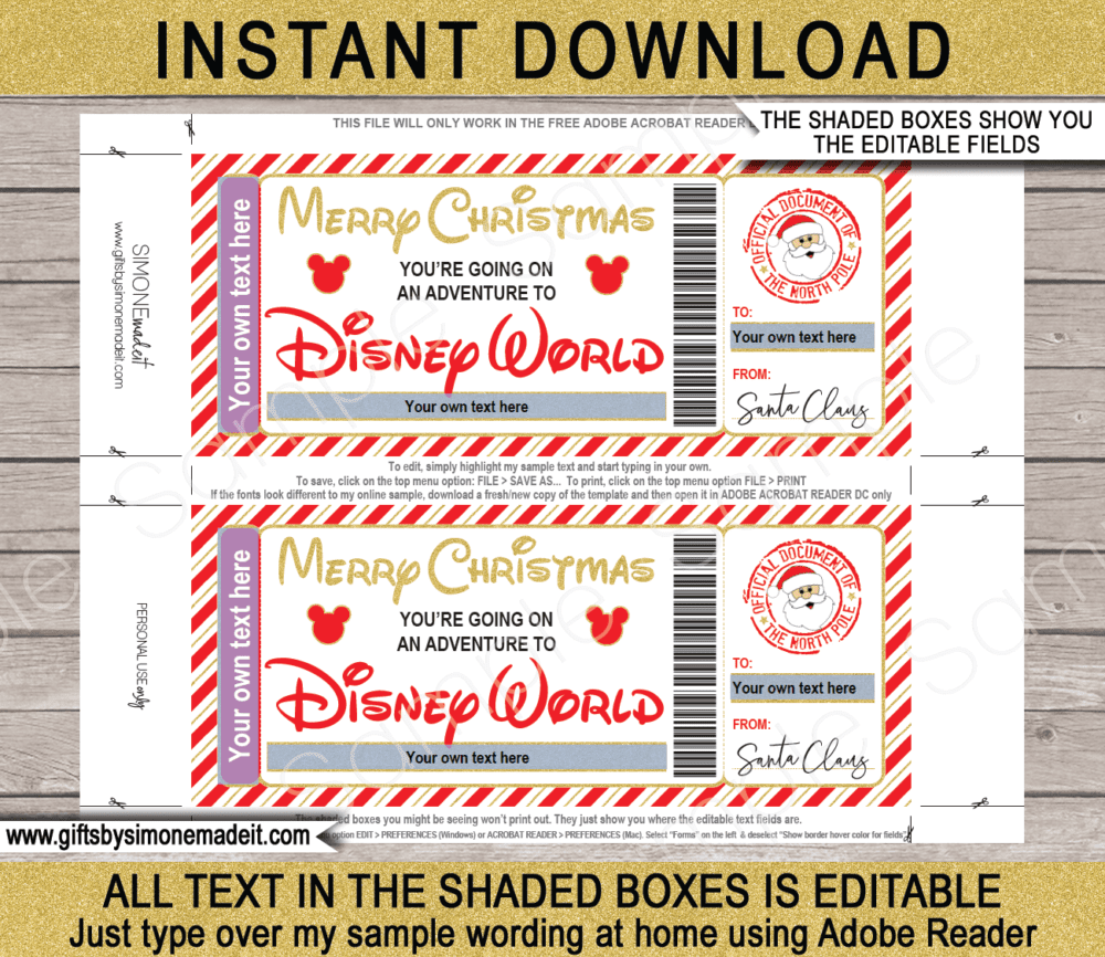 https://www.giftsbysimonemadeit.com/wp-content/uploads/2021/11/Christmas-Disney-World-Ticket-from-Santa-RED-GOLD-editable-text-1000x866.png