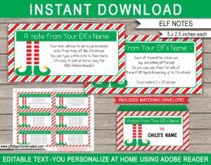 Christmas Elf on the Shelf Note Template & Matching Printable Envelope | Santa's Workshop for Kids | Elf Letter | North Pole Mail | Instant Download via giftsbysimonemadeit.com