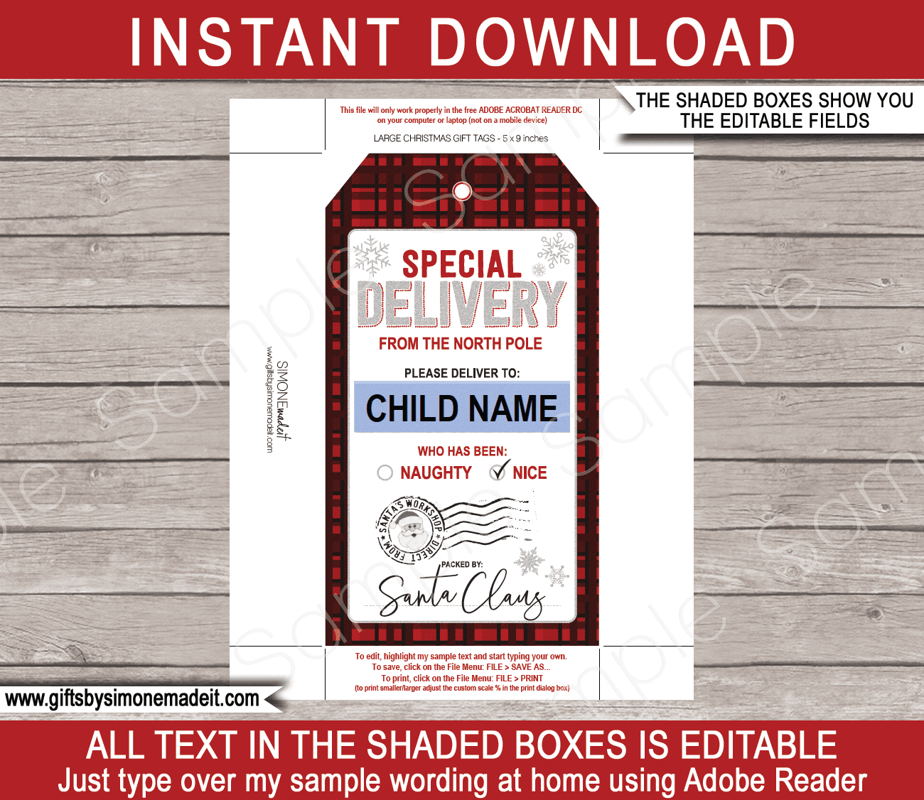 Printable Large Gift Tag Template  Large gift tag template, Large gift  tags, Gift tag template