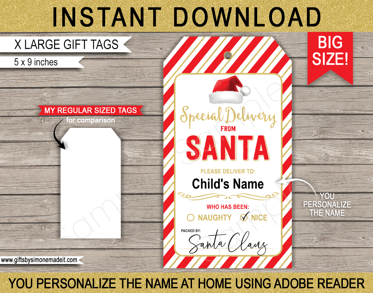 PRINTABLE Christmas Gift Labels Stickers Tags - To From Christmas