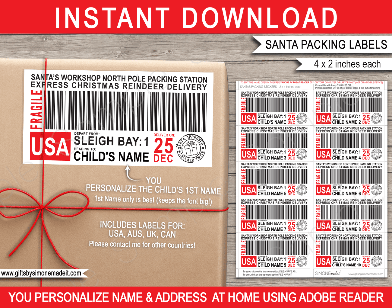 Free Printable Santa Shipping Label ubicaciondepersonas.cdmx.gob.mx
