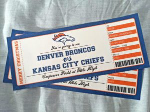 Denver Broncos Game Ticket Gift Voucher