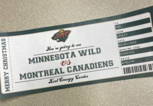 Minnesota Wild Game Ticket Gift Idea - Printable Template with editable text