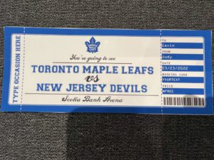 Toronto Maple Leafs Game Ticket Gift Voucher