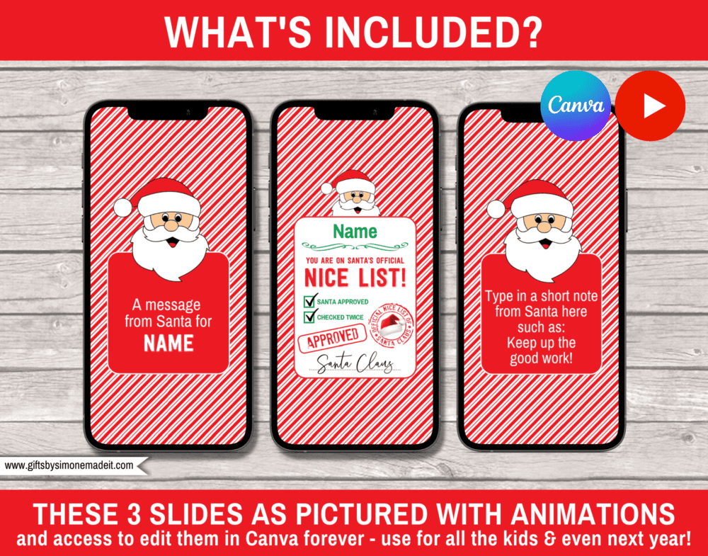 Santas Nice List Video Message Template | Animated Christmas Note for Kids from Santa Claus