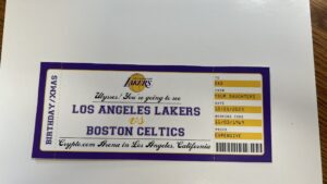 Los Angeles Lakers Gift Ticket | Printable DIY template