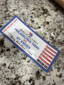 Philadelphia 76ers vs New York Knicks Game Ticket Gift Idea